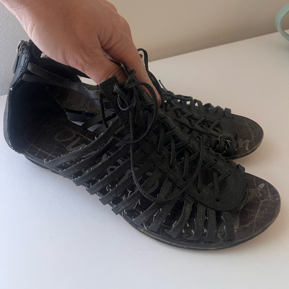 Sam Edelman Black Lace-Up Gladiator Sandals - Picture 3 of 5